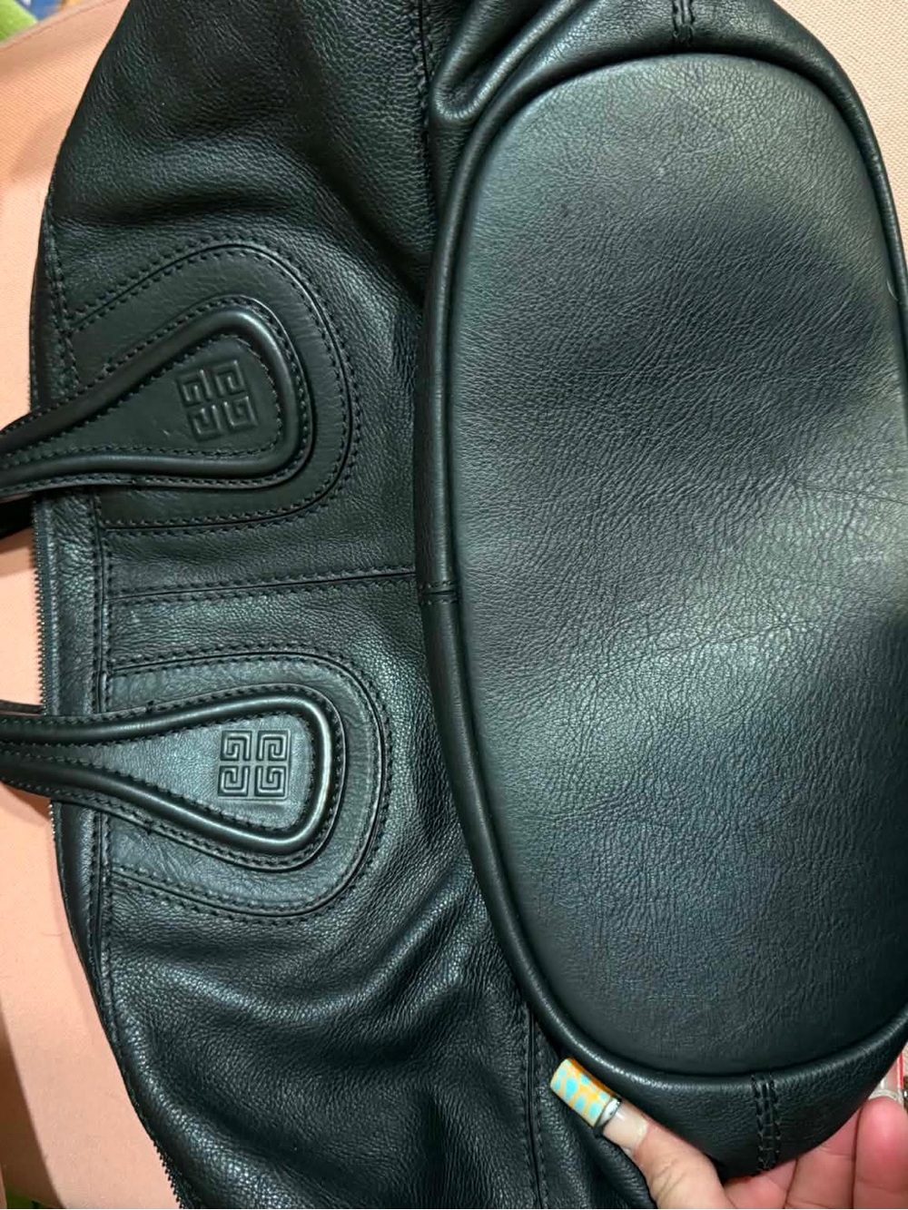 Givenchy Black Leather Nightengale Top-Handle Bag - Picture 6 of 7